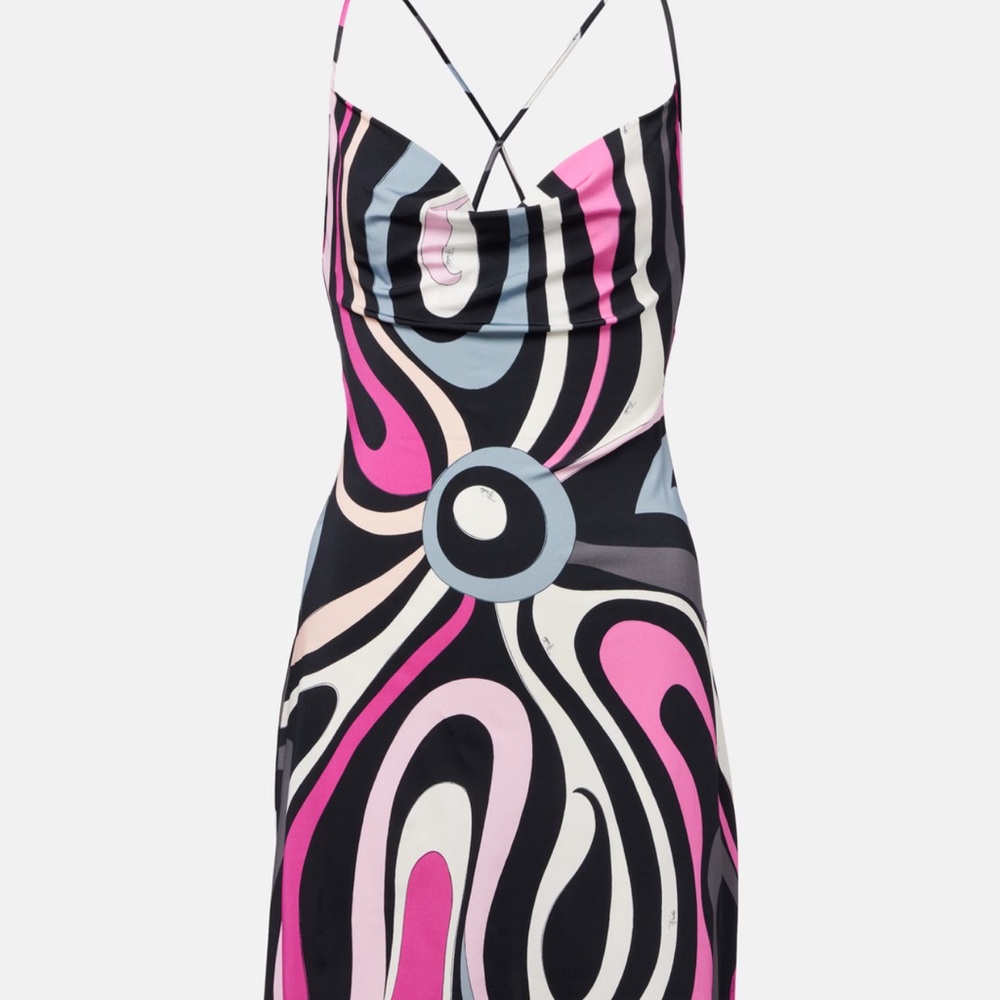 Emilio Pucci Pink and Black Backless Dress